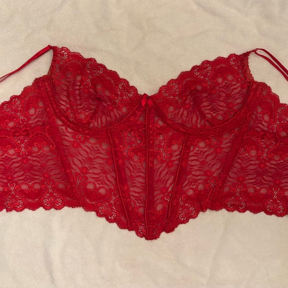 Trashy Lingerie red lace underwire bustier, size medium - Picture 4 of 11
